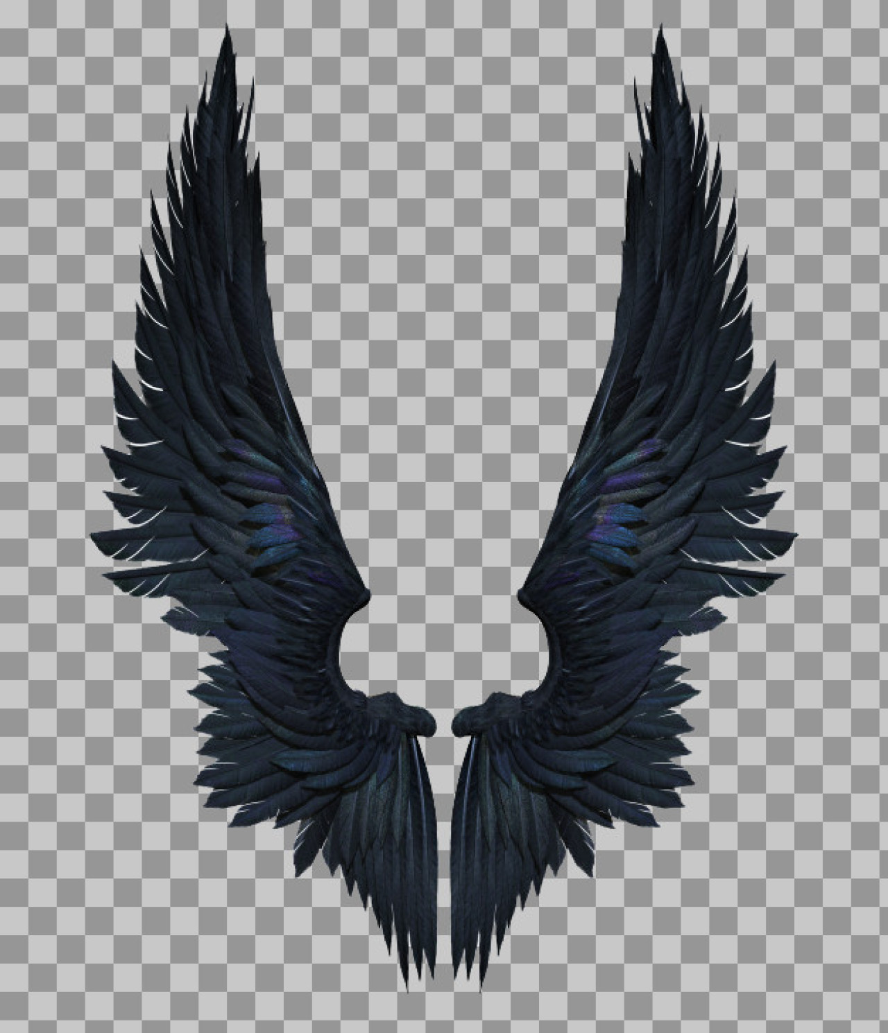 Realistic Raven Wings PNG | Free Download for Fantasy Art