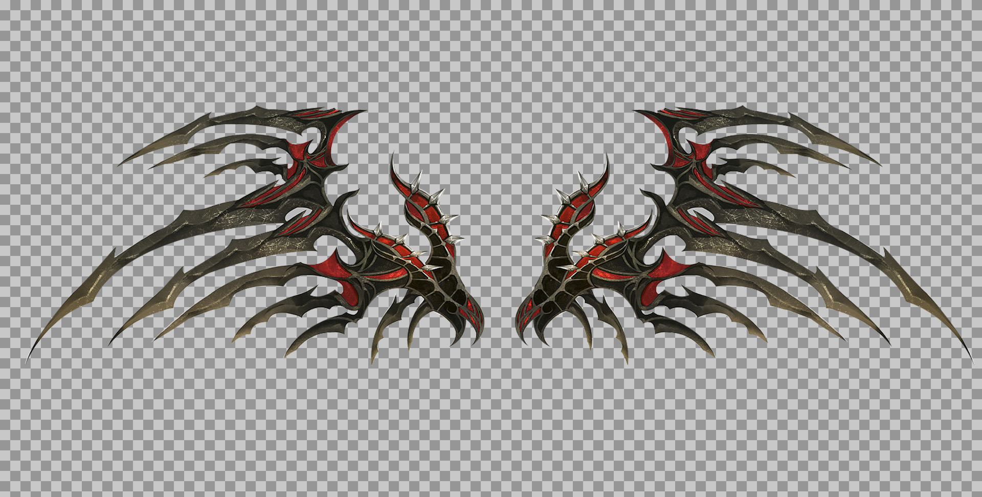 Demonic Blade Wings PNG | Fantasy Game Asset