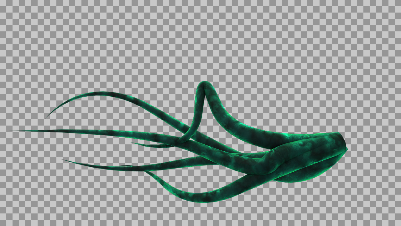 Dark Green 3D Tentacles PNG | Abstract Alien & Creature Design Asset