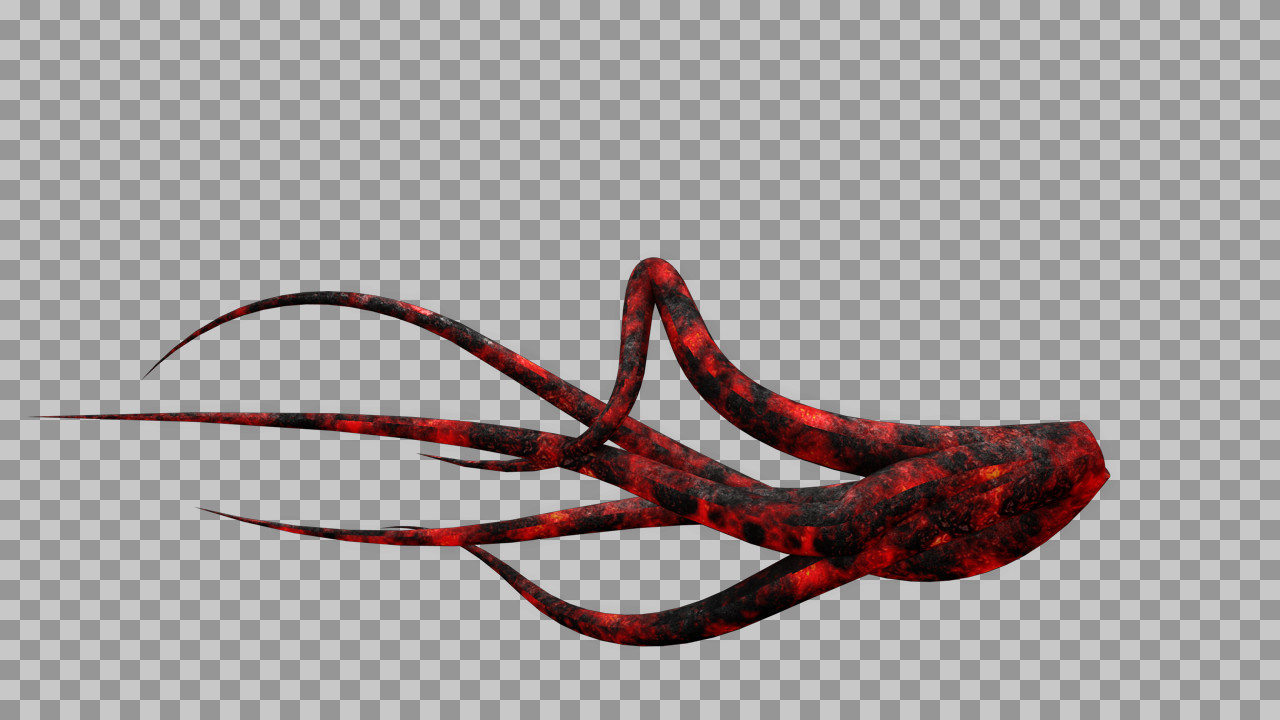 Molten Lava Tentacles PNG | 3D Alien Magma Roots Asset