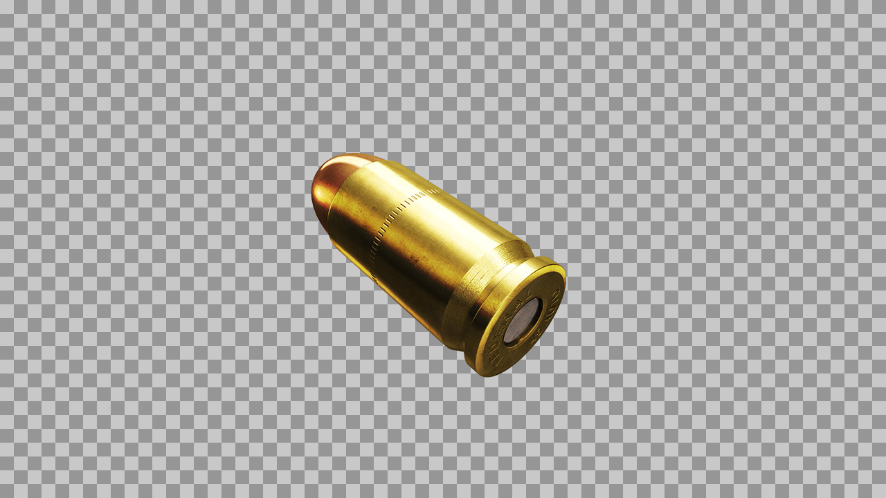 Realistic Pistol Bullet PNG | 3D Gold Handgun Ammo Asset...