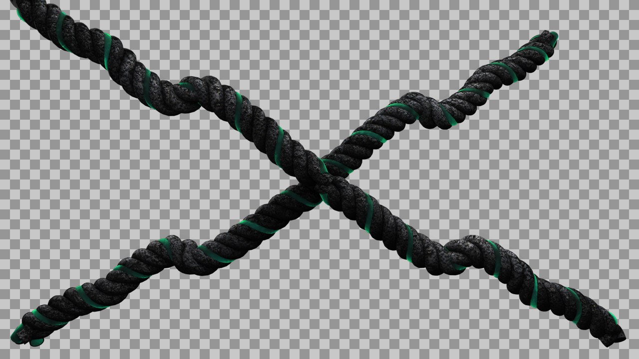 Realistic Crossed Ropes with Green Glow PNG | Sci-Fi Texture