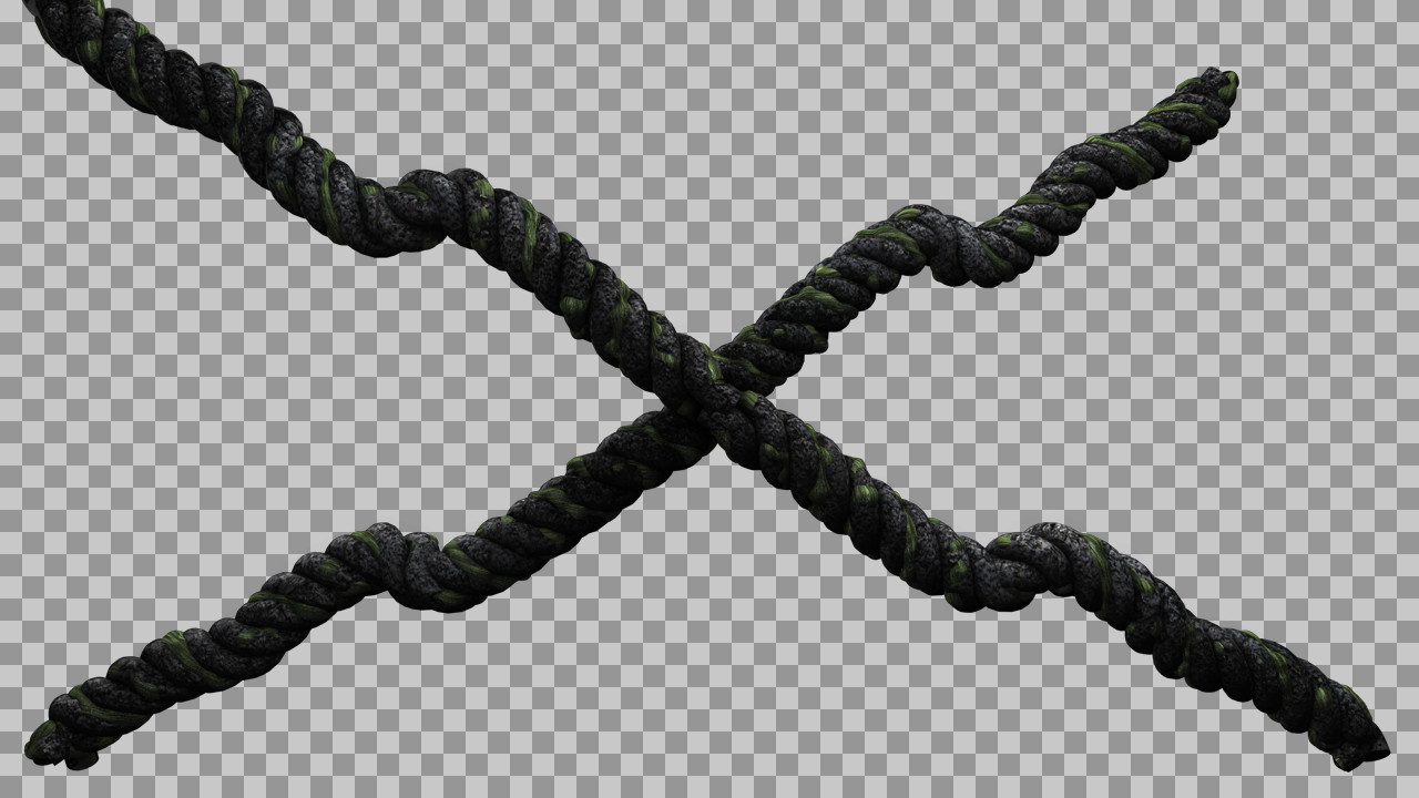 Realistic Crossed Black Ropes PNG | Moss & Grunge Texture...
