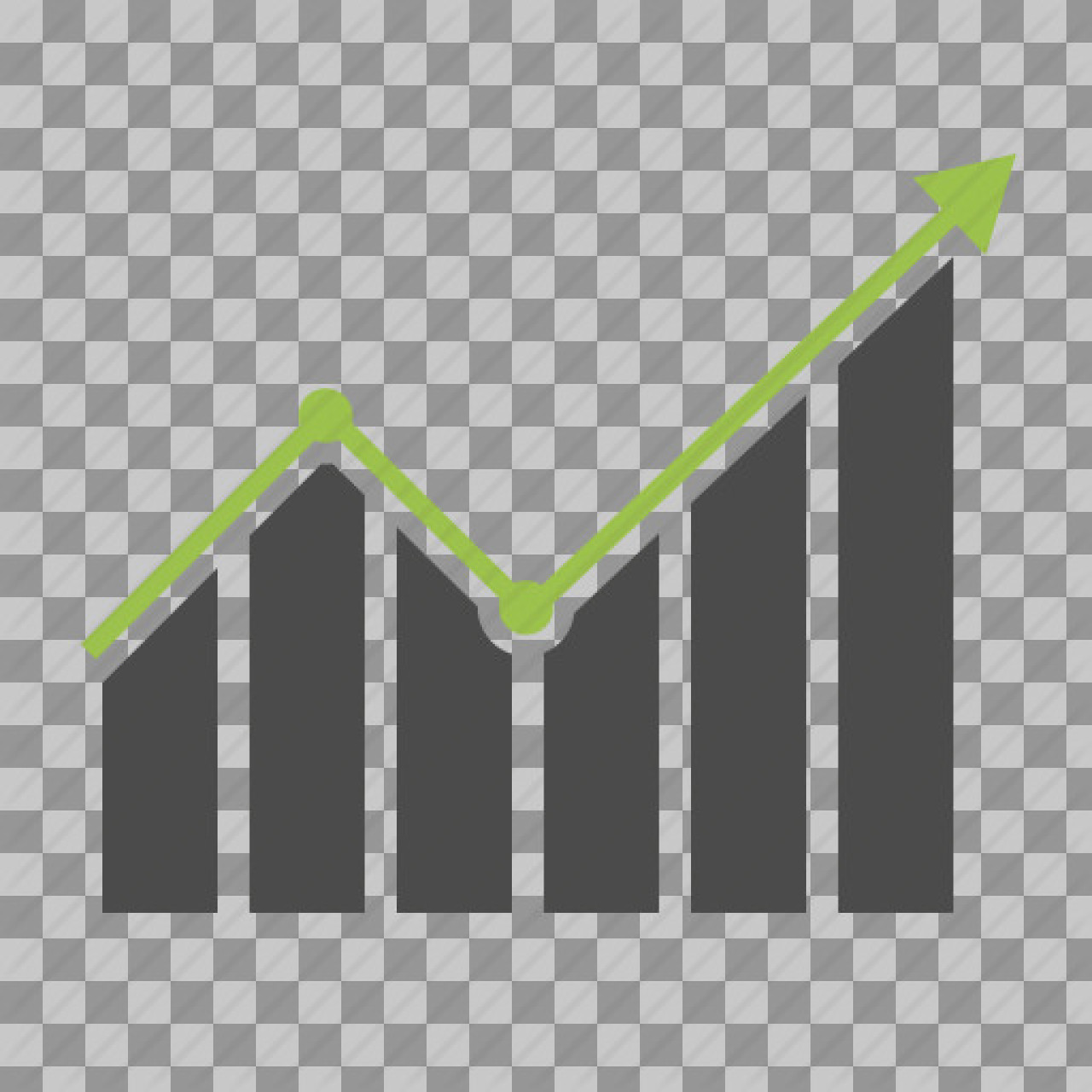 Business Growth Chart Icon PNG - Upward Trend Financial Graph Vector