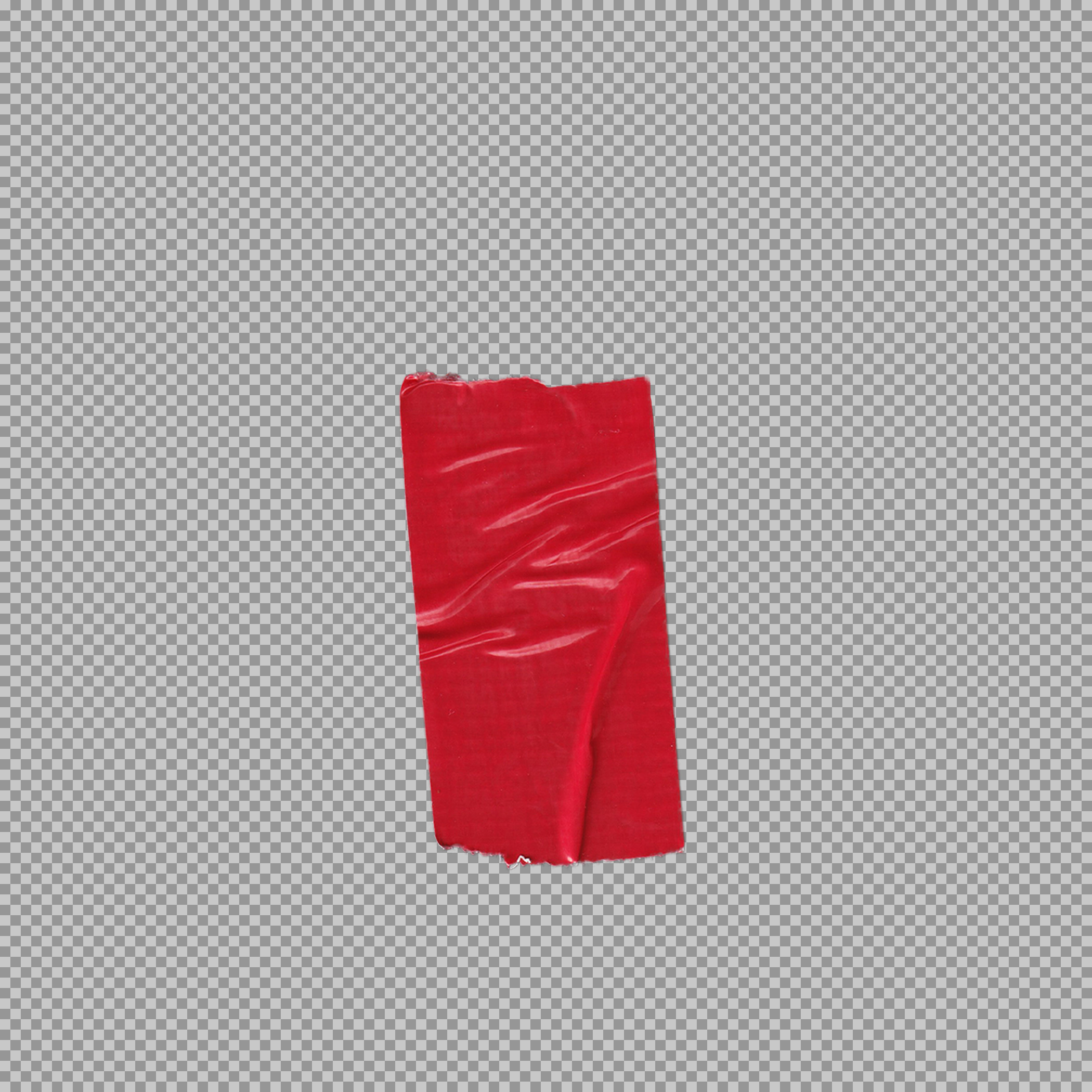 Red Duct Tape PNG - Realistic Torn Adhesive Strip Texture