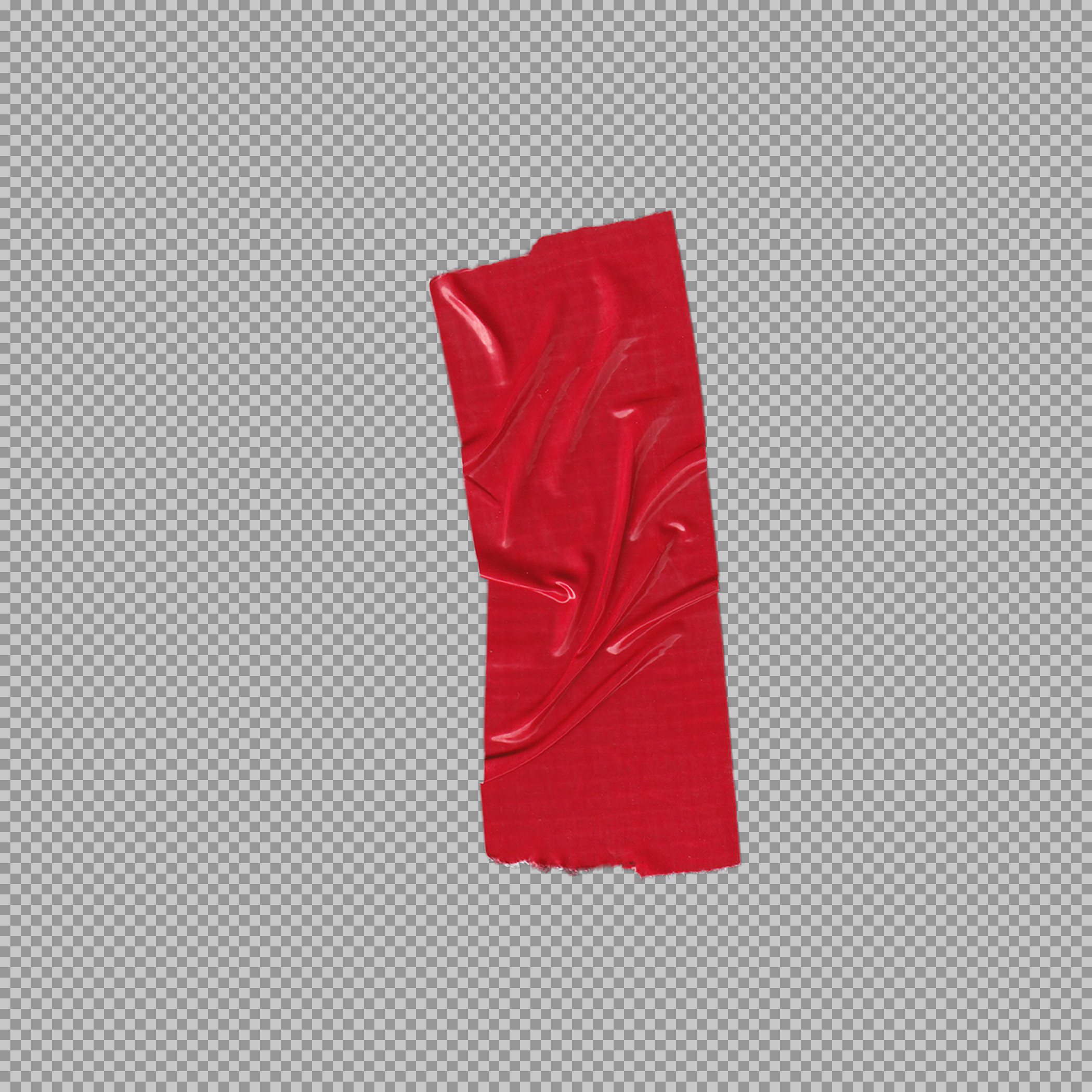 Realistic Red Tape PNG | Wrinkled Adhesive Tape Strip