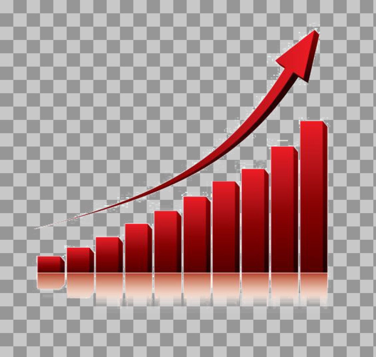 Business Growth Chart PNG | Red 3D Bar Graph