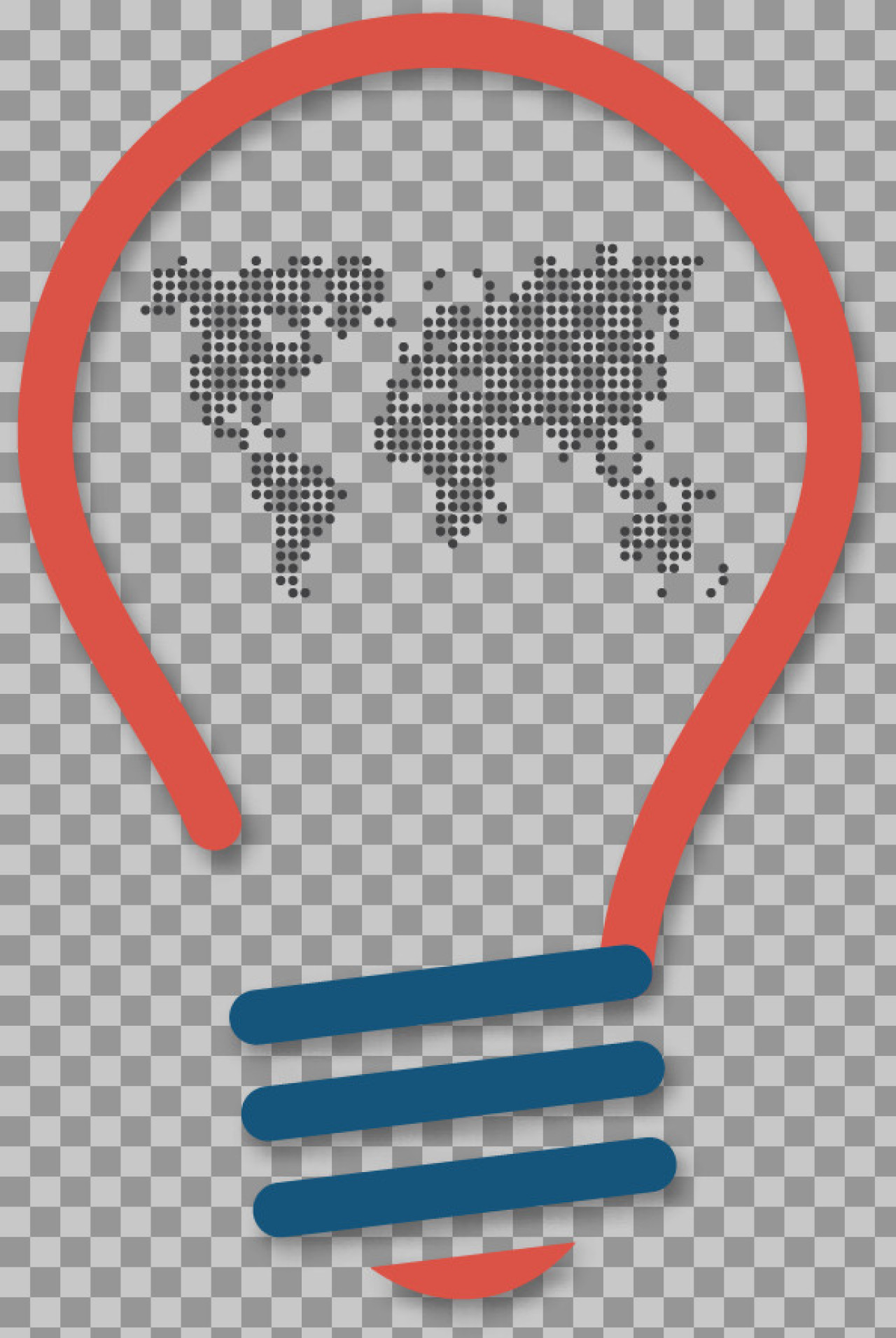 Global Idea Light Bulb Icon | World Map Innovation PNG