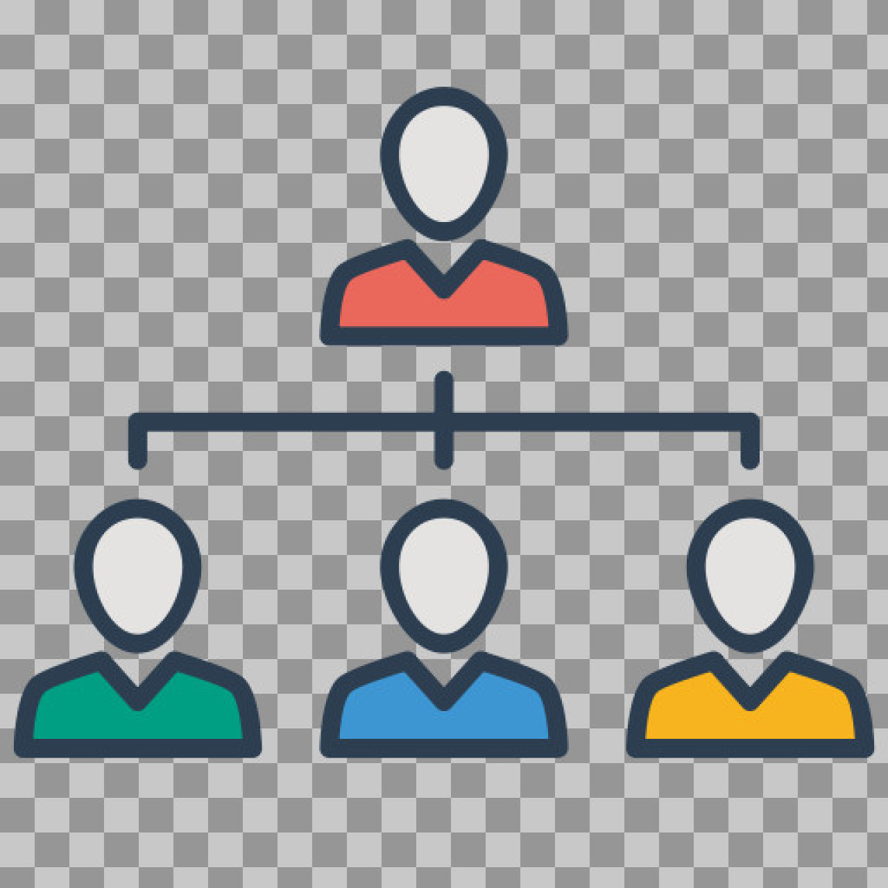 Organizational Chart Icon PNG - Team Hierarchy & Management Vector