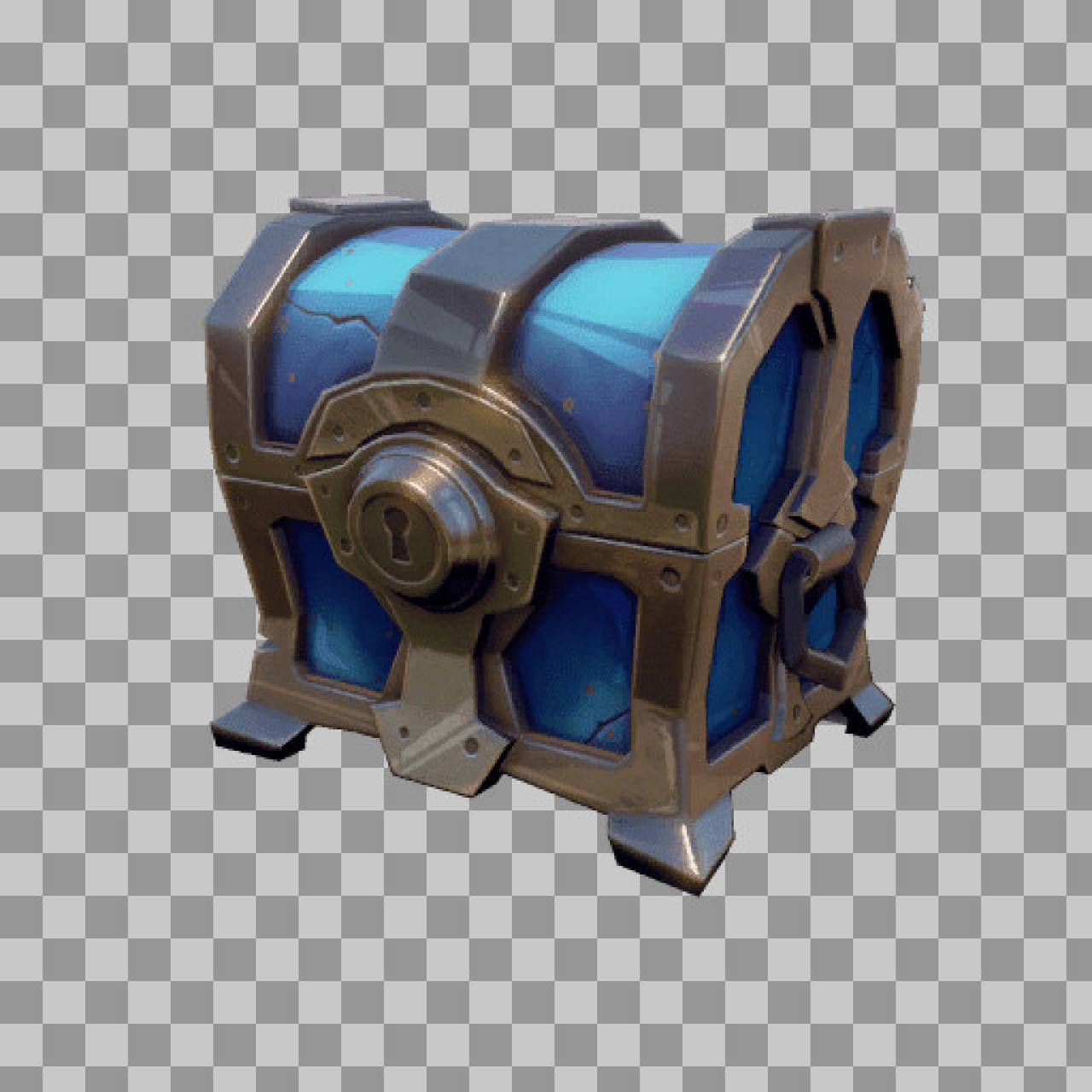 Blue Treasure Chest PNG - Stylized Gaming Loot Box Icon