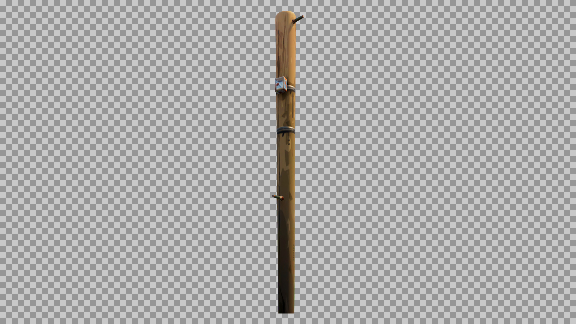 Stylized Wooden Utility Pole PNG - Transparent Background Game Asset