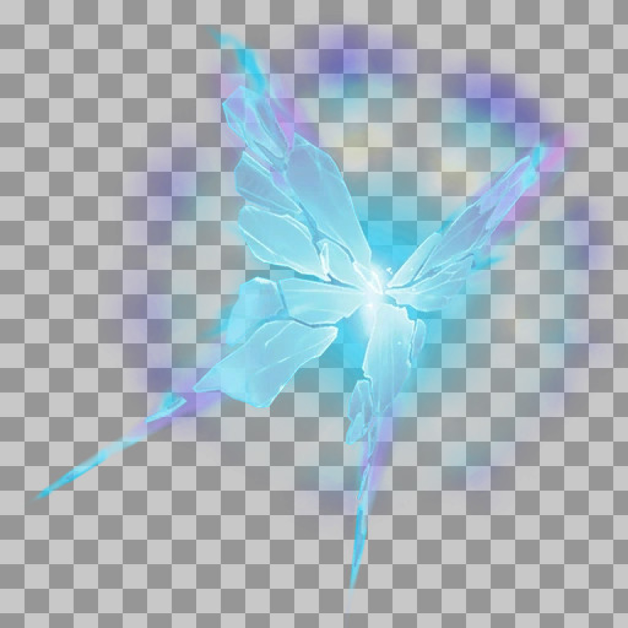 Magic Rift Butterfly PNG - Glowing Crystal VFX Asset