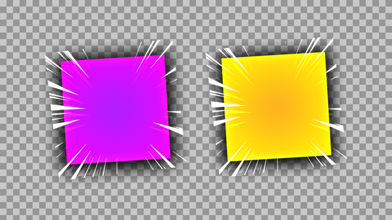 Anime Speed Line Frames PNG - Purple & Yellow Action Squares