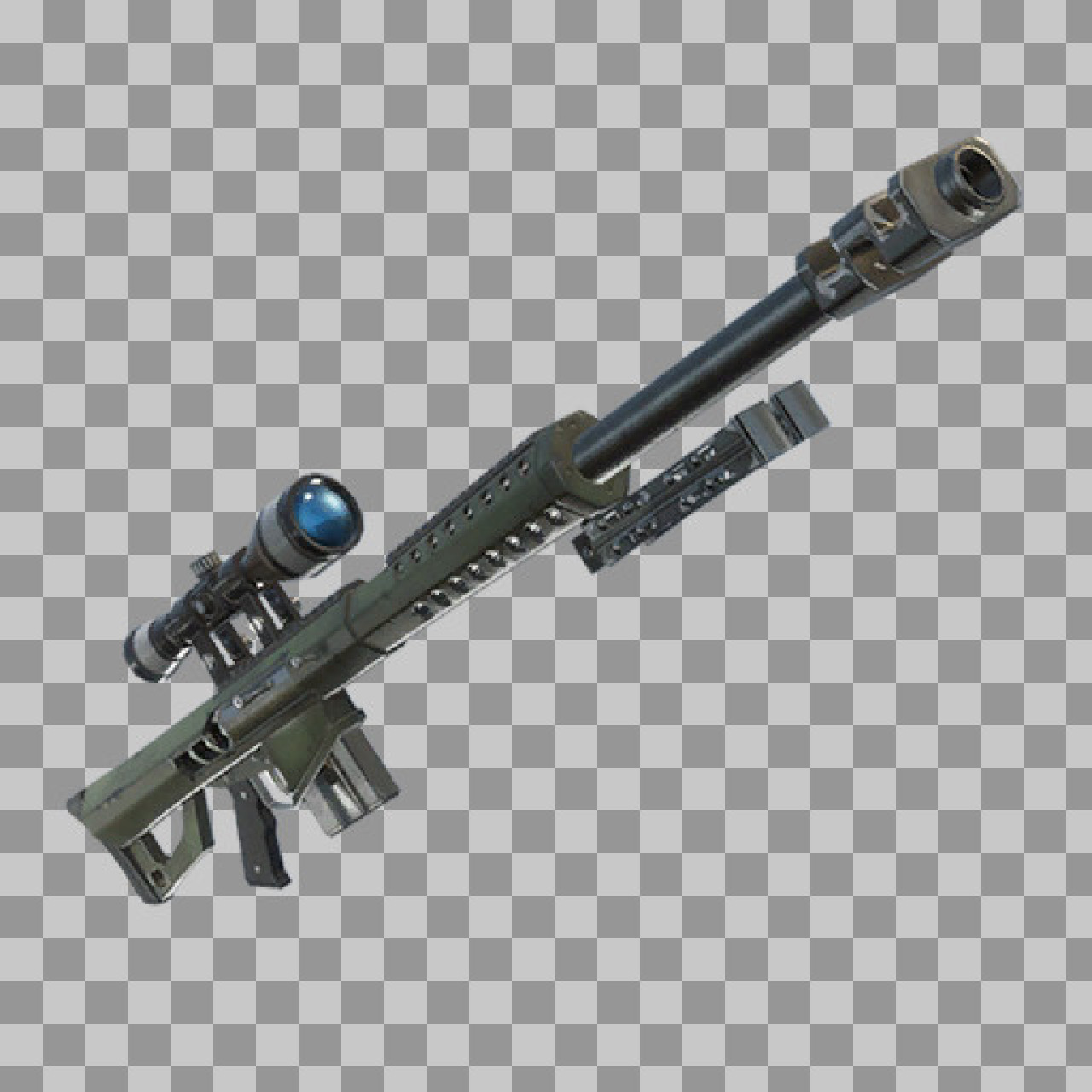 Stylized Heavy Sniper Rifle PNG - Transparent Game Weapon Asset