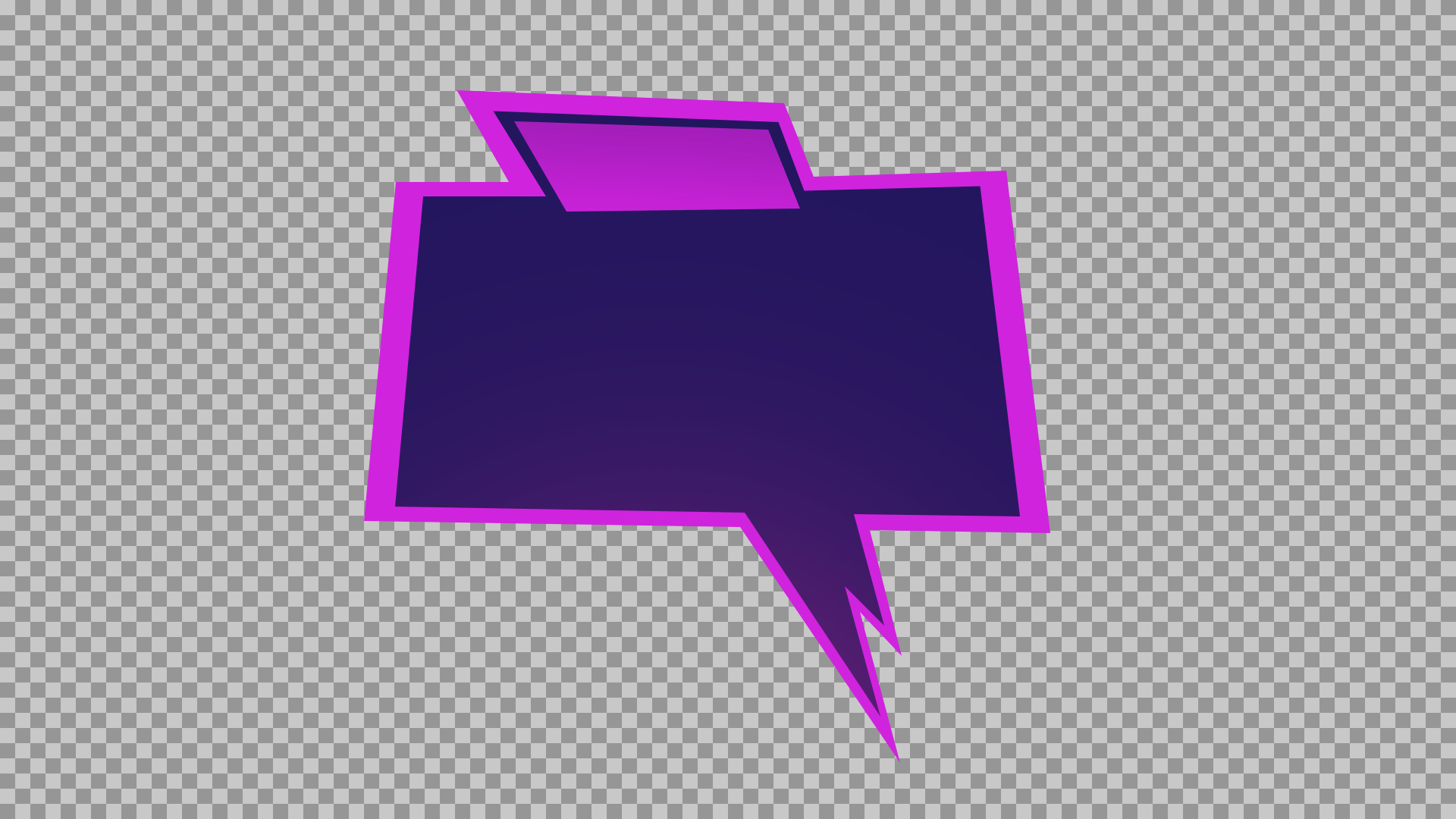 Purple Gaming Speech Bubble PNG - Stylized UI Text Box Asset