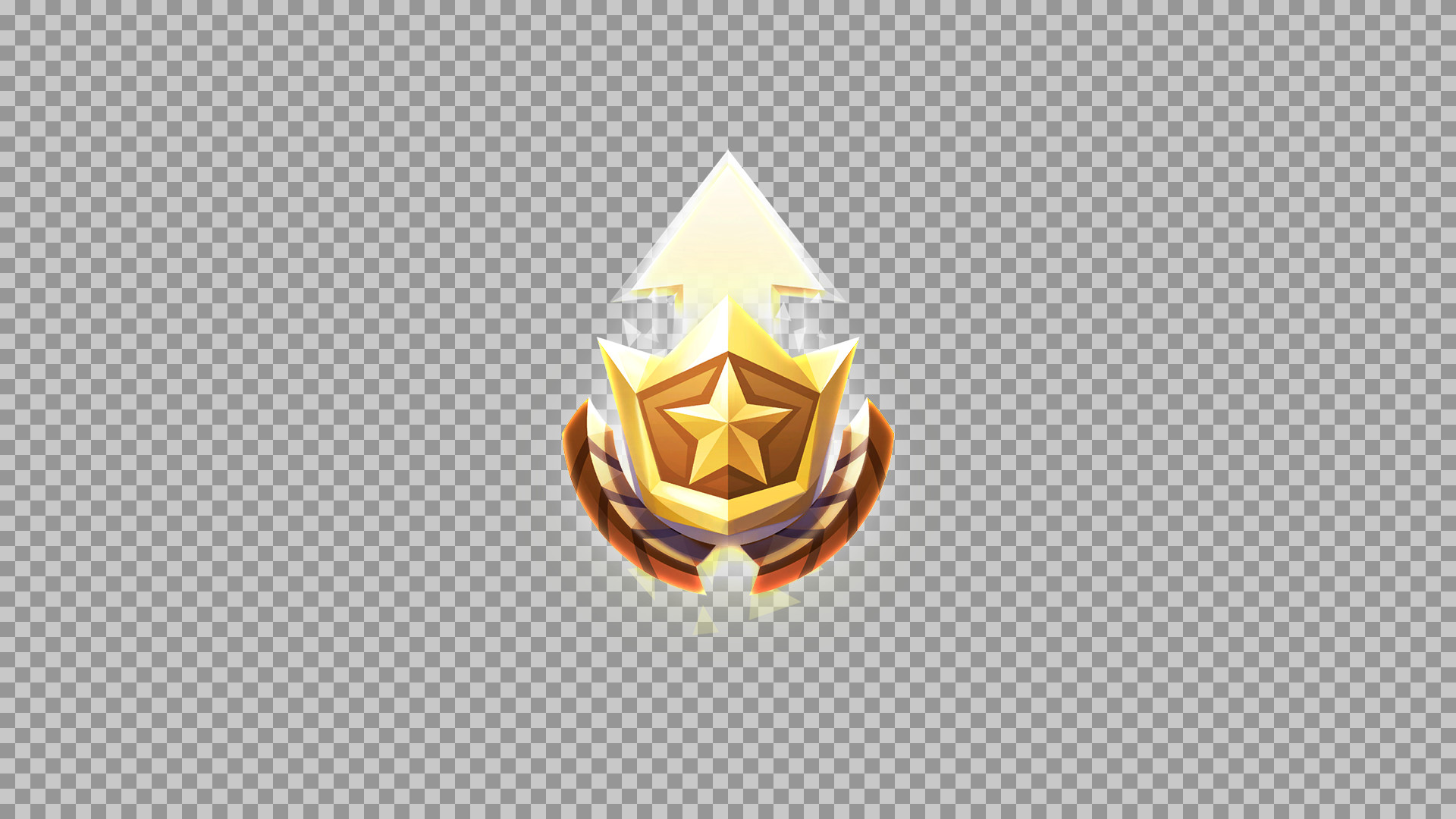 Golden Level Up Badge PNG | Rank Star Icon for Game UI