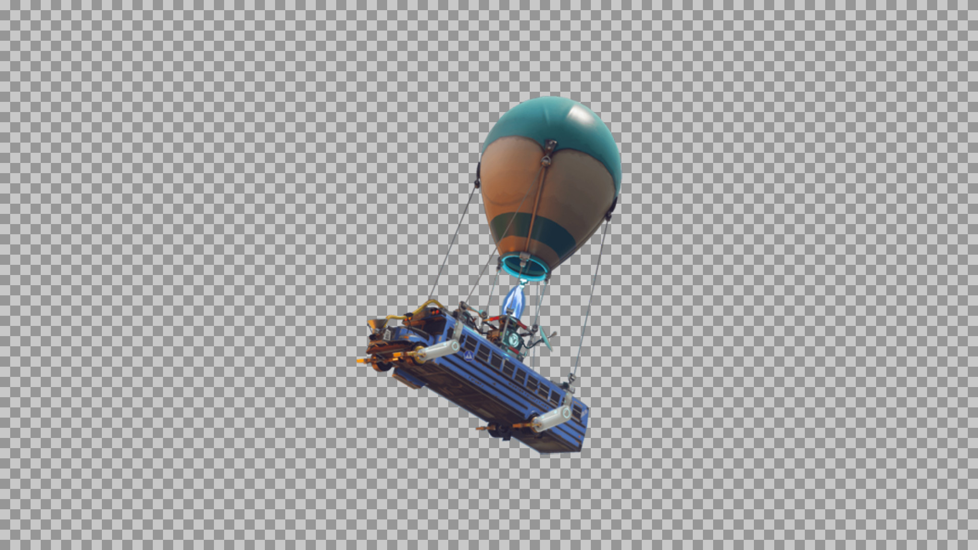 Fortnite Battle Bus PNG | Flying Blue School Bus Transparent Image...