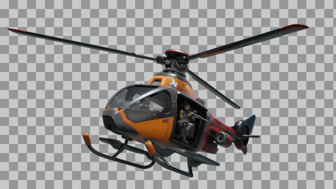 Fortnite Choppa PNG | Orange Helicopter Vehicle Transparent Image...