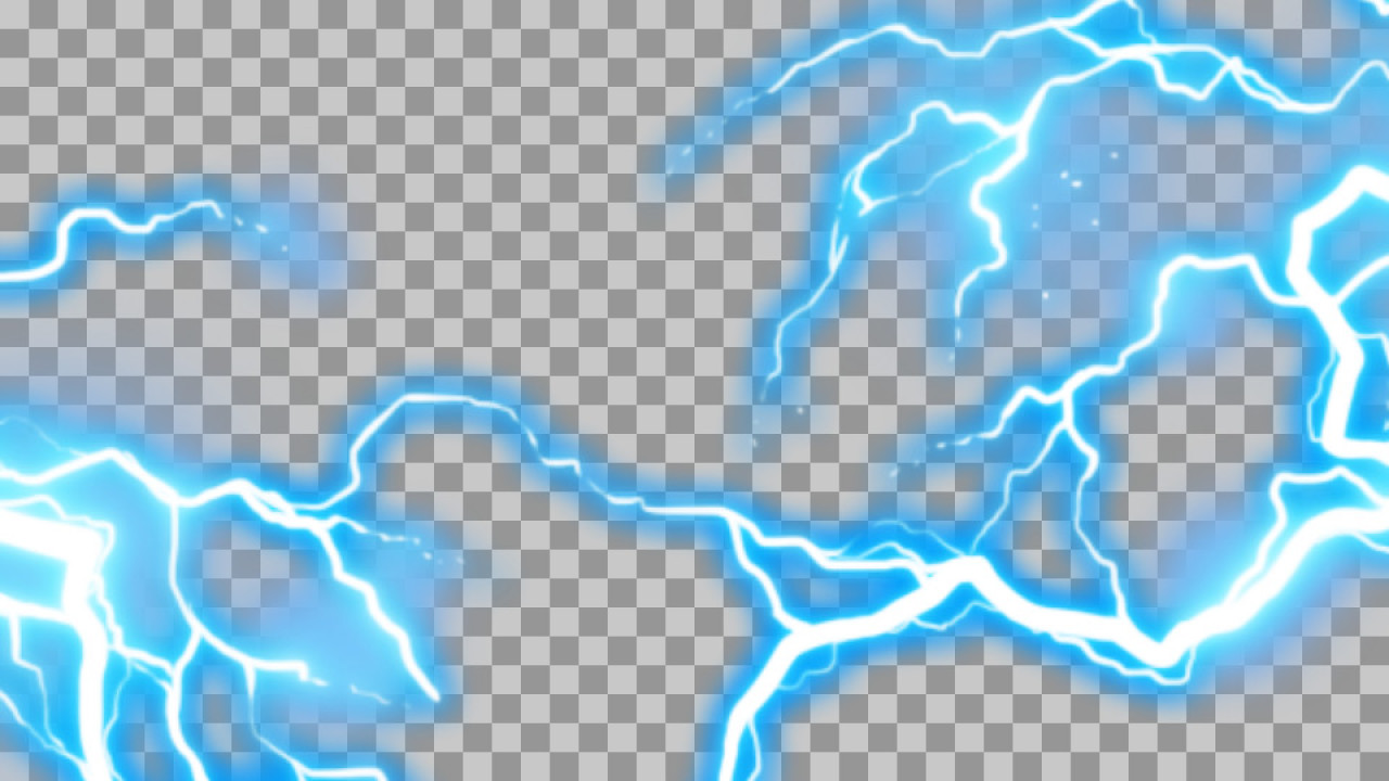 Blue Lightning VFX PNG - Electric Thunderbolt Overlay Download