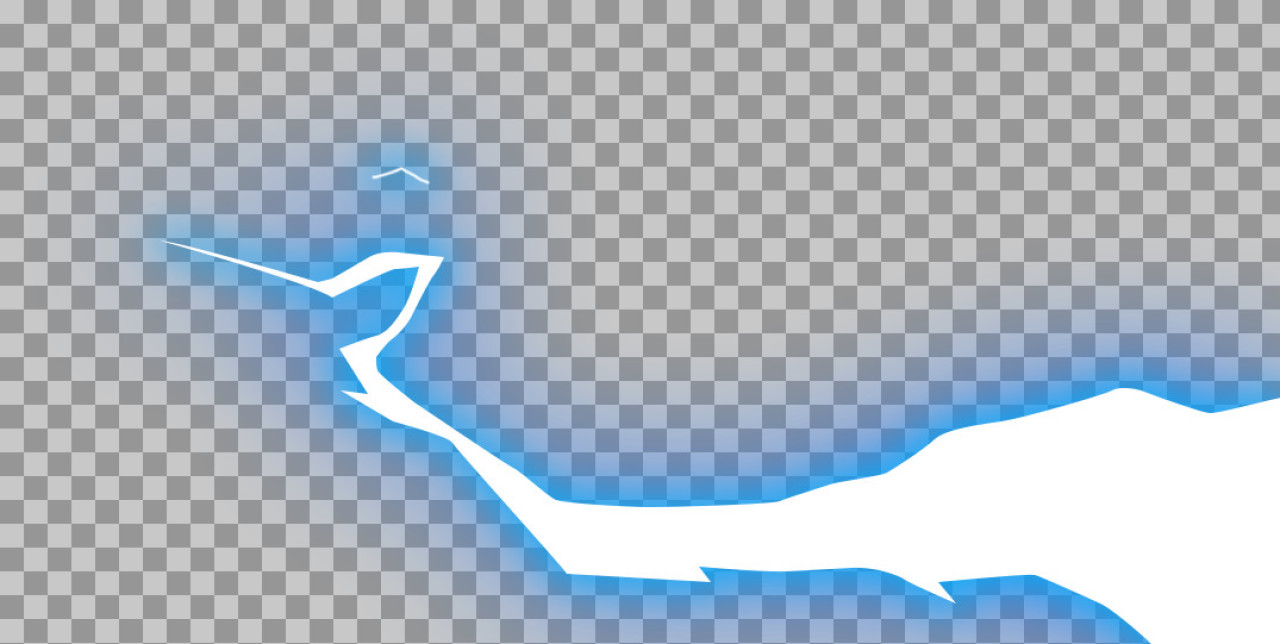 Blue Anime Lightning Bolt PNG - Stylized Energy VFX Overlay...