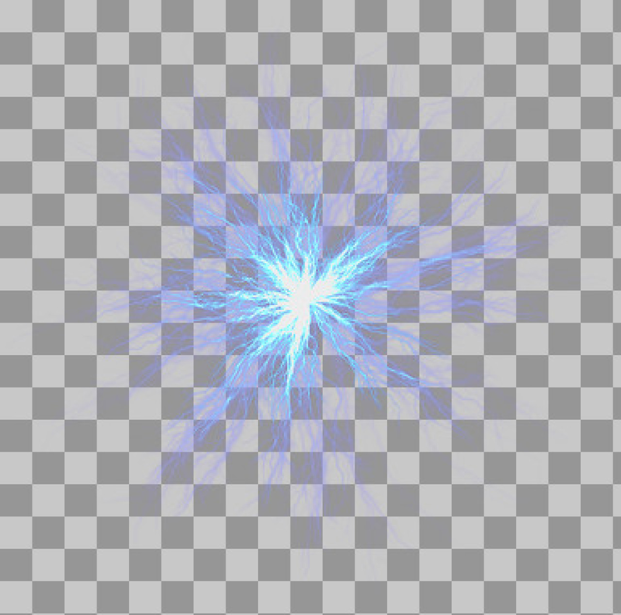 Blue Lightning Energy Burst PNG - Abstract Electric Sphere Overlay