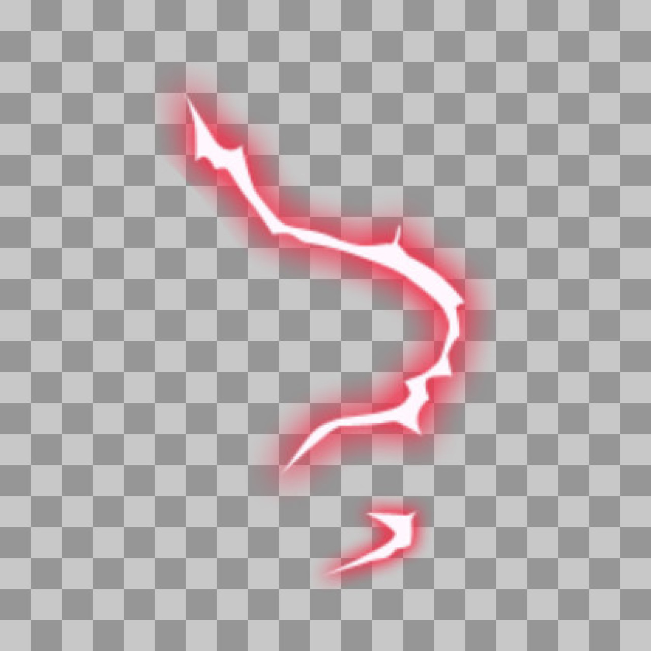 Red Lightning Bolt PNG - Glowing Anime Energy Effect Overlay