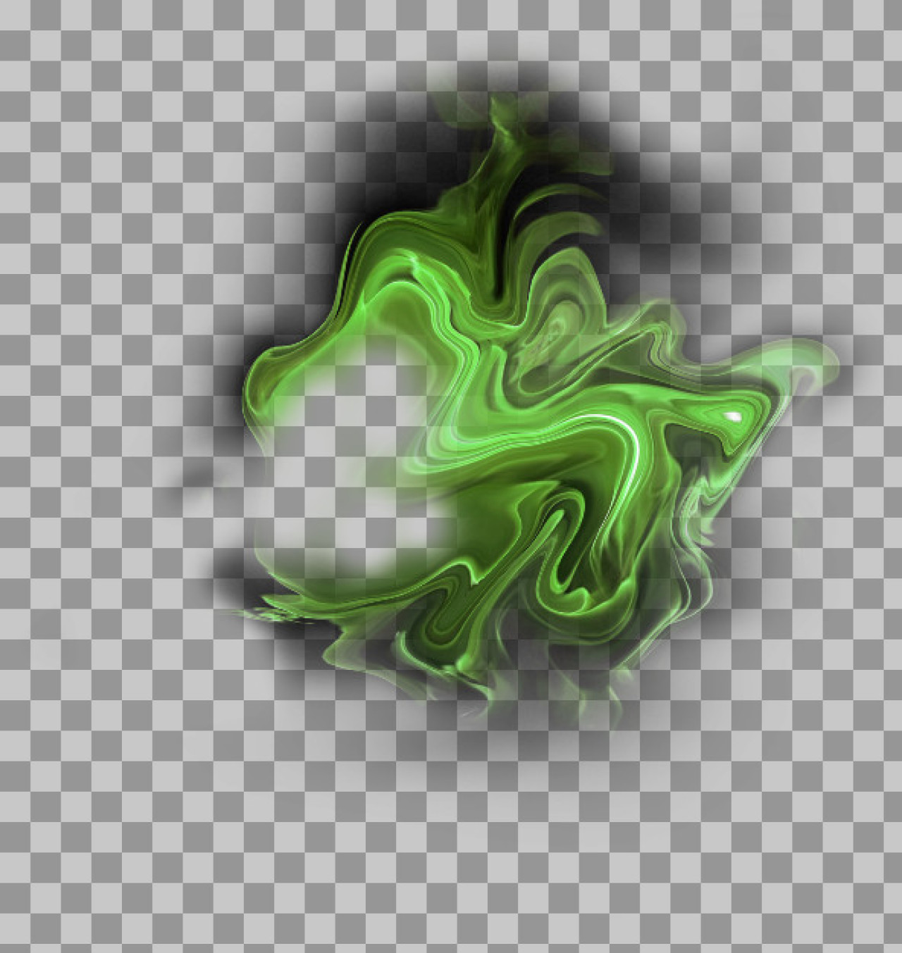 Abstract Green Energy Ball PNG - Magic Fluid & Smoke Overlay