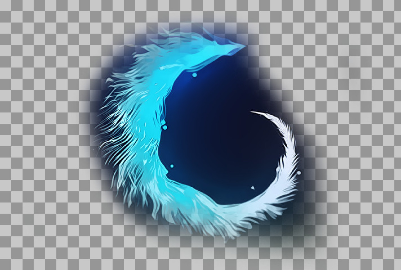 Abstract Blue Feather PNG - Stylized Phoenix Wing & Energy Swirl...