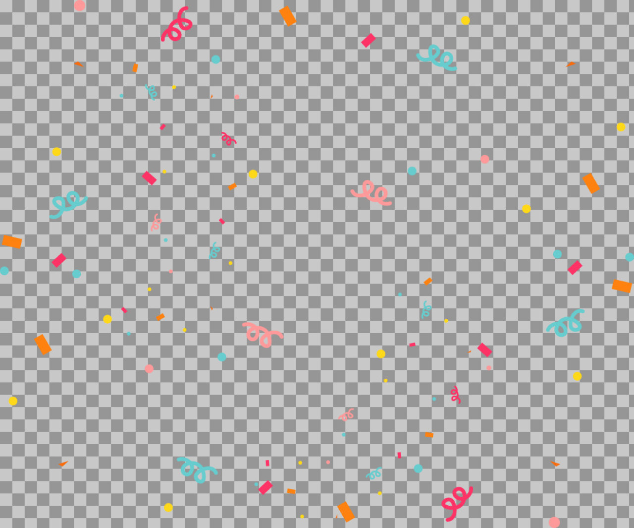 Falling Confetti PNG - Colorful Party Celebration Overlay