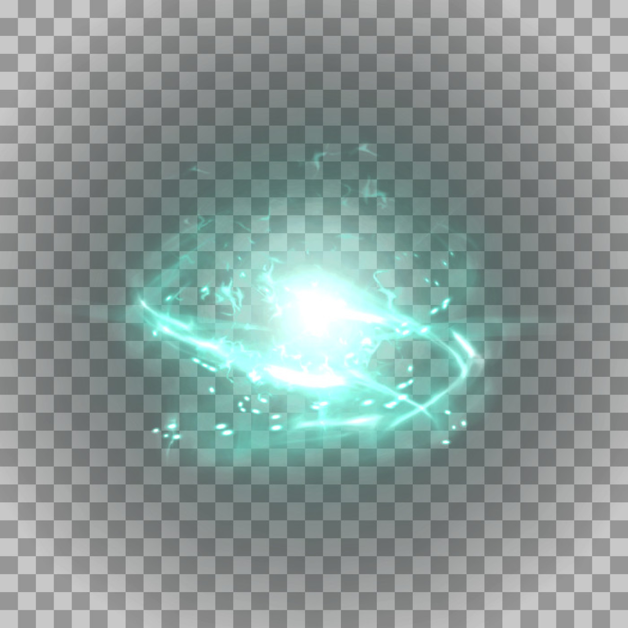Glowing Cyan Energy Ball PNG - Magic & Sci-Fi Overlay