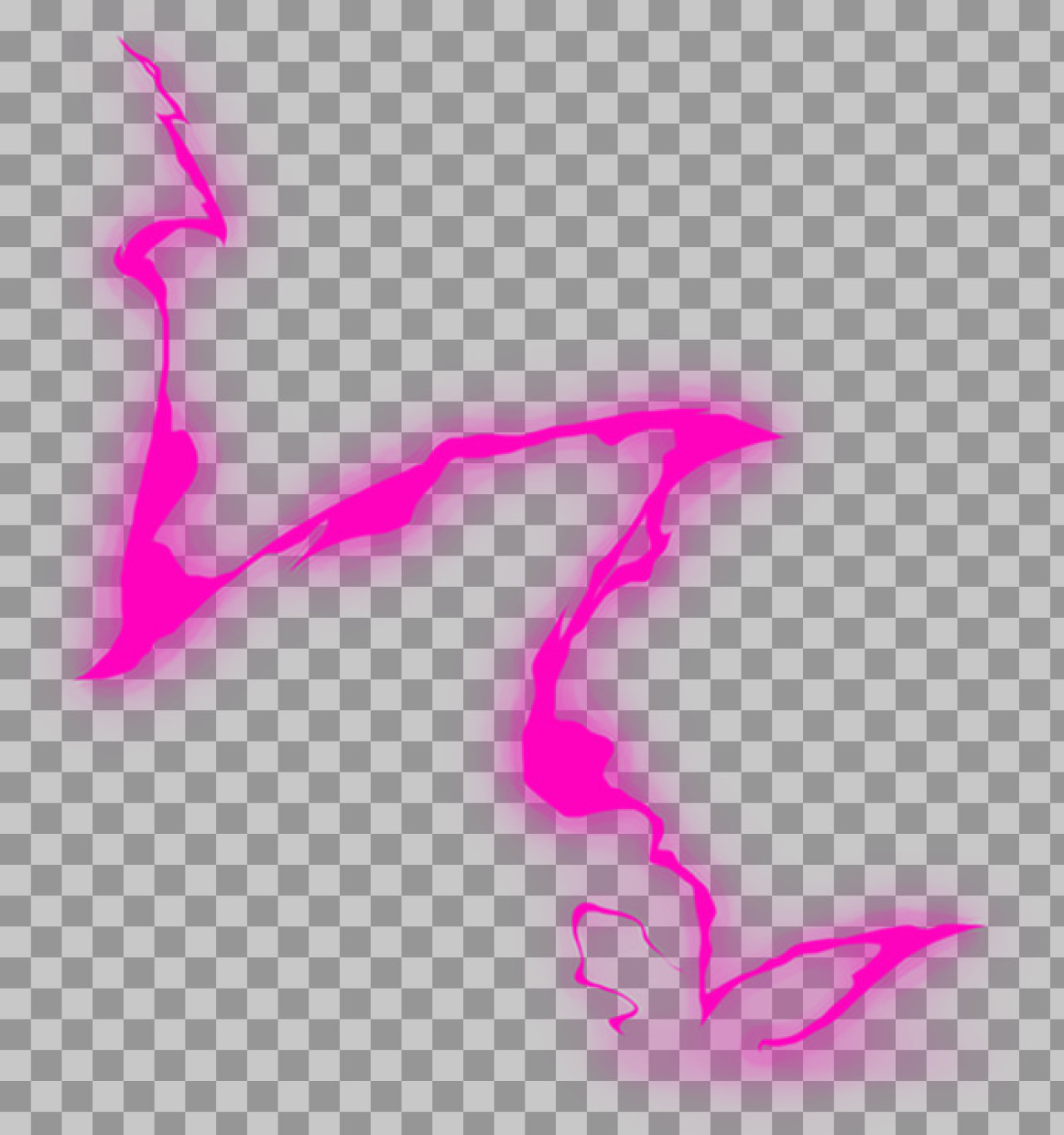 Pink Lightning Bolt PNG | Glowing Electric Energy Overlay