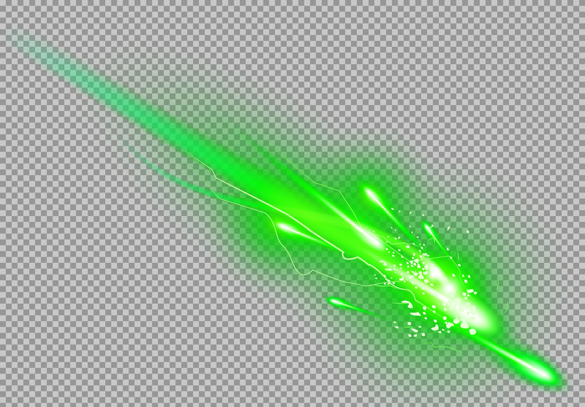 Green Laser Beam PNG | Sci-Fi Energy Blast & VFX Overlay