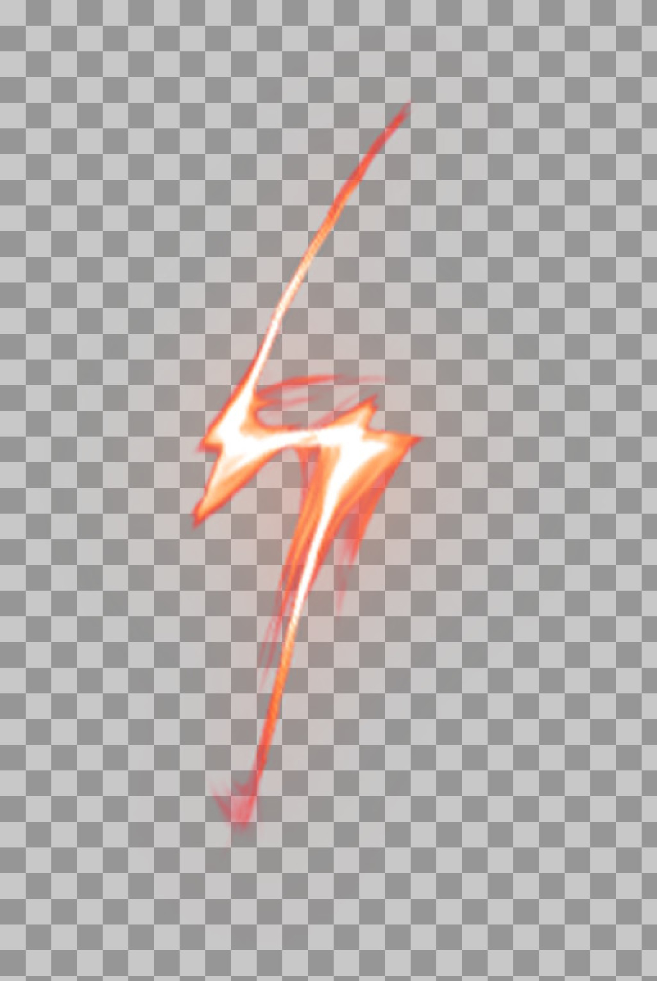 Red Lightning Bolt PNG - Glowing Energy Spark Overlay