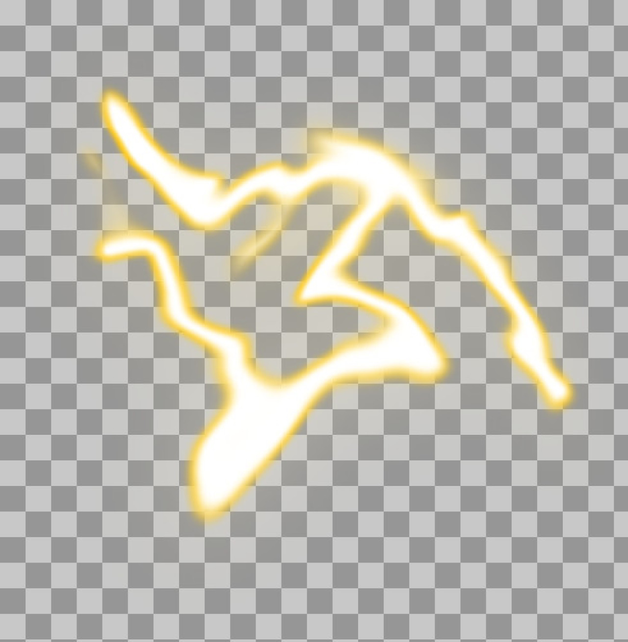 Abstract Golden Lightning Overlay | Glowing Electric Energy PNG