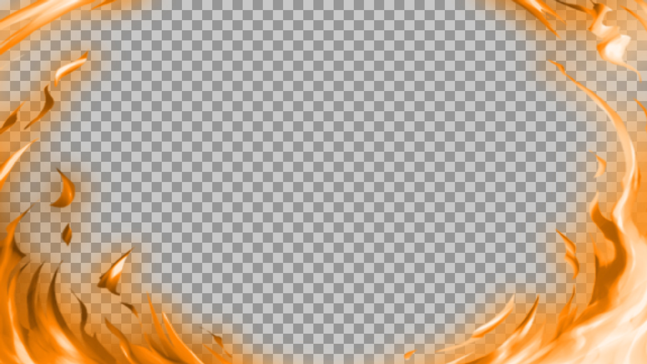 Abstract Orange Energy Frame PNG | Fire & Gold Border Overlay