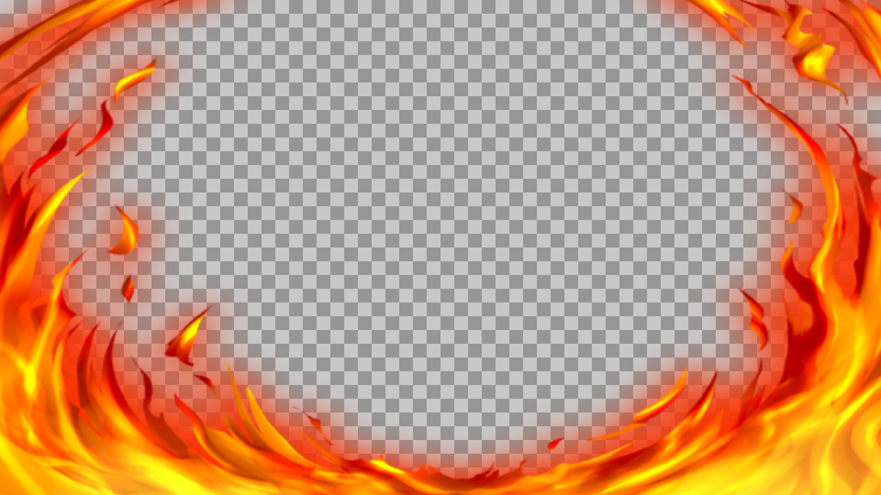 Anime Fire Frame PNG | Stylized Flame Border & Overlay