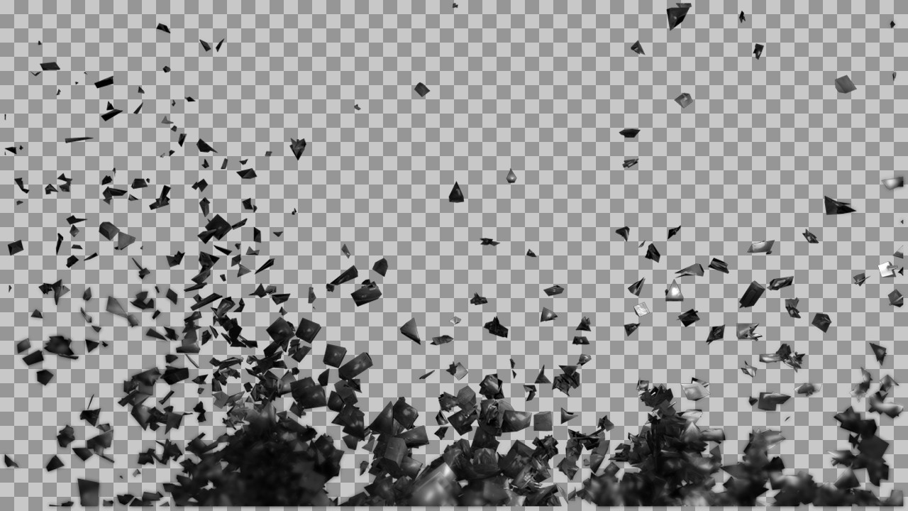 Exploding Black Debris PNG | Shattered Particles & Shards Overlay