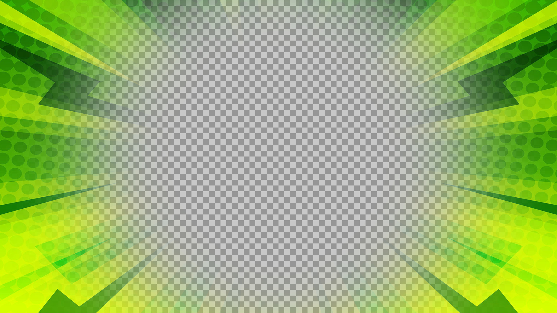 Green Pop Art Sunburst – Comic Book Background PNG