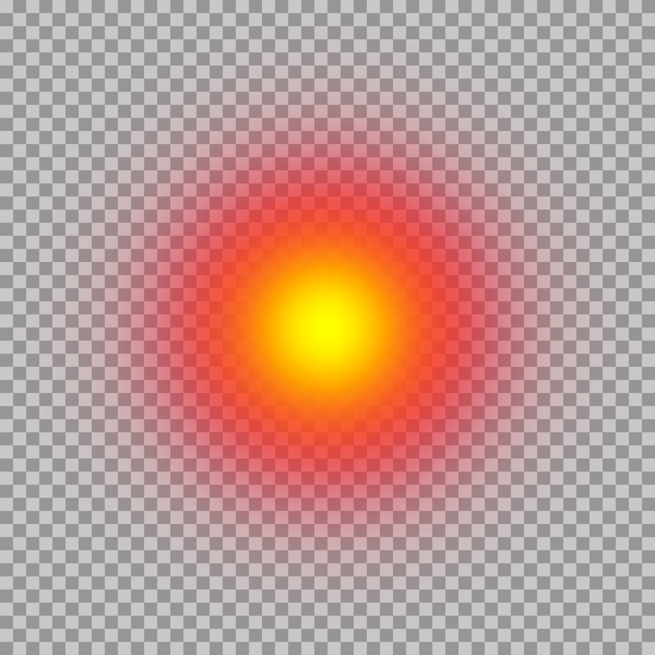 Soft Red & Yellow Glow Circle PNG | Radial Gradient Sphere