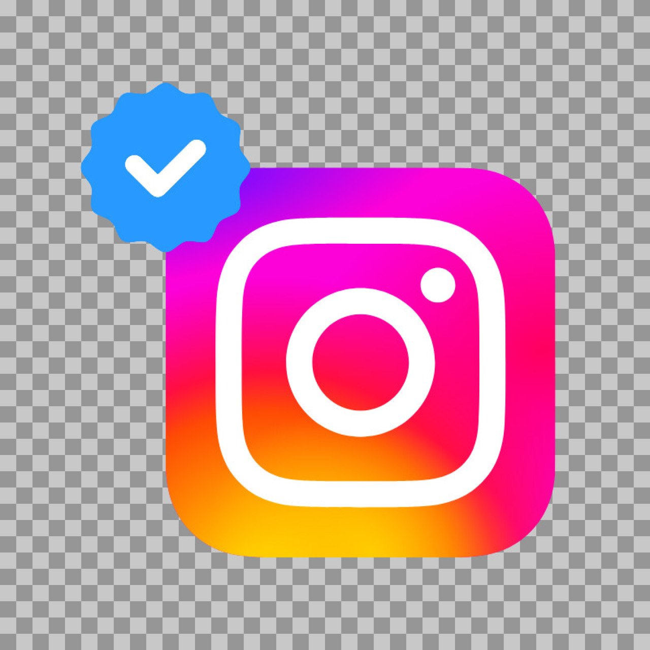 Meta Verified blue check Mark Instagram logo PNG transparent image