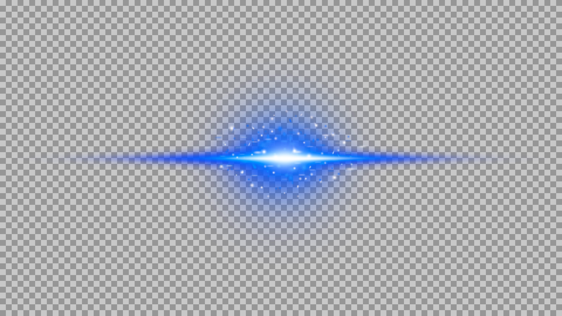 Blue Lens Flare PNG - Horizontal Light Streak with Particles