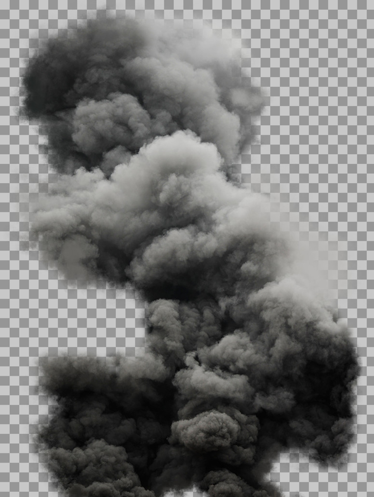 Tall Dark Smoke Plume PNG | Realistic Vertical Fire Smoke Download