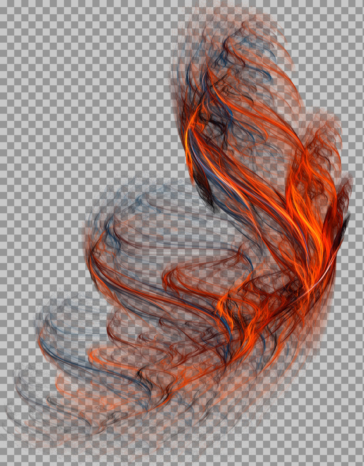 Abstract Fire & Ice Fractal Swirl PNG | Digital Energy Overlay