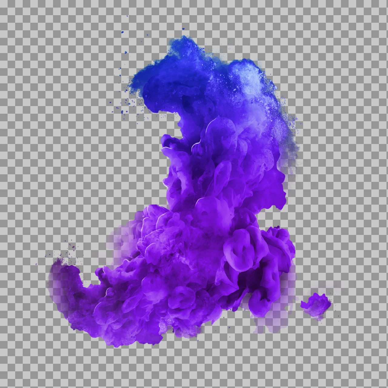 Abstract Purple Smoke & Ink Cloud PNG | Violet Powder Explosion Texture