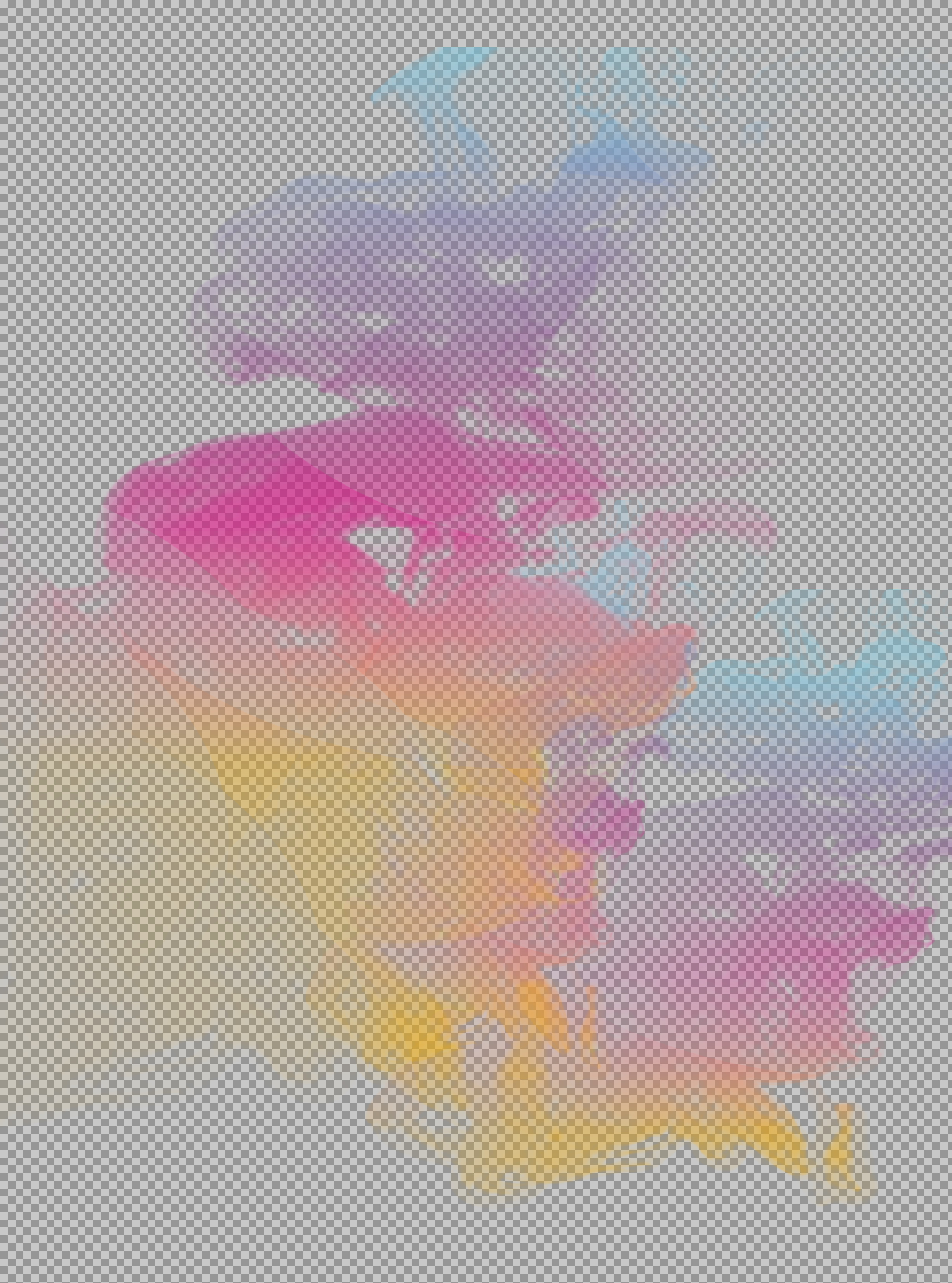 Abstract Neon Gradient Smoke Texture | Colorful Ink PNG
