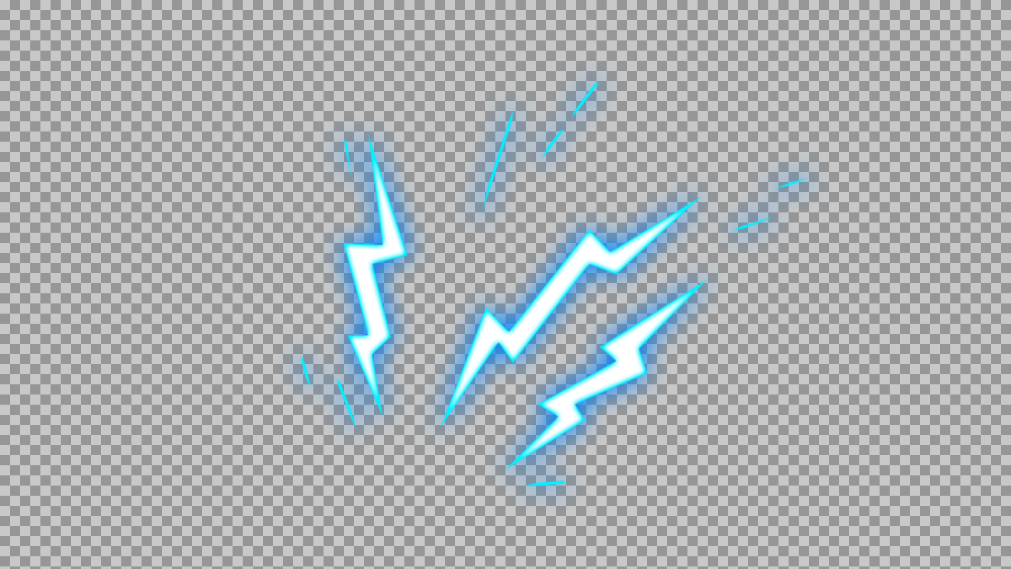 Glowing Blue Cartoon Lightning PNG | Electric Spark & Thunderbolt Clipart