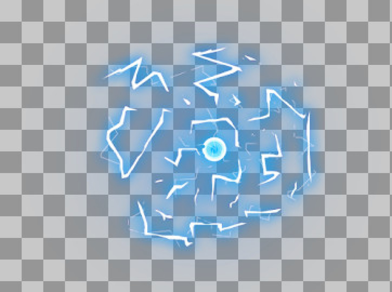 Blue Electric Energy Sphere PNG - Lightning Orb Effect