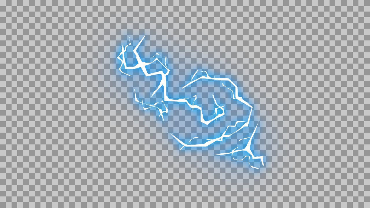 Blue Lightning Arcs PNG - Electric Spark VFX Overlay