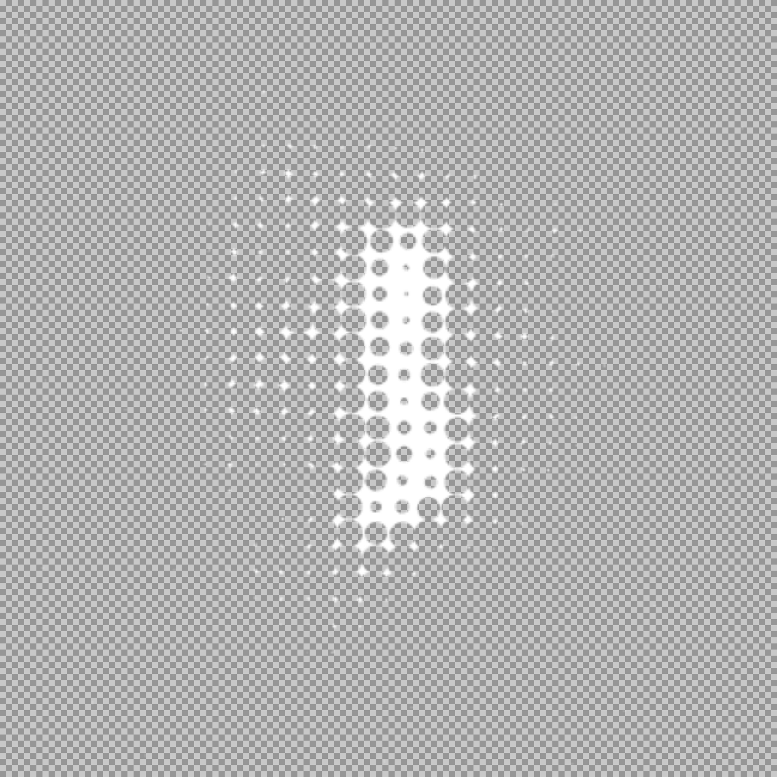 Halftone Dot Letter I PNG | White Dotted Typography Asset