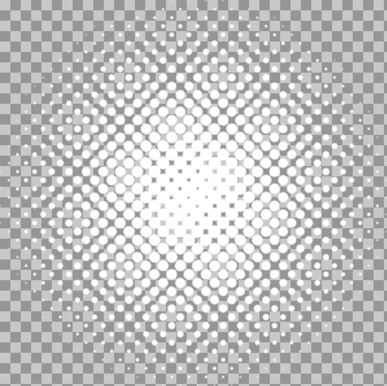 White Halftone Circle PNG | Radial Dot Pattern Overlay